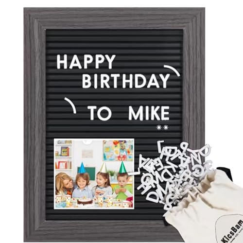 Image of Kicsbam Letter Board - 6.5x8.5 inches Plastic Message Board with 376 Changeable Letters & Numbers for Baby Announcements, Milestones & Office Decor