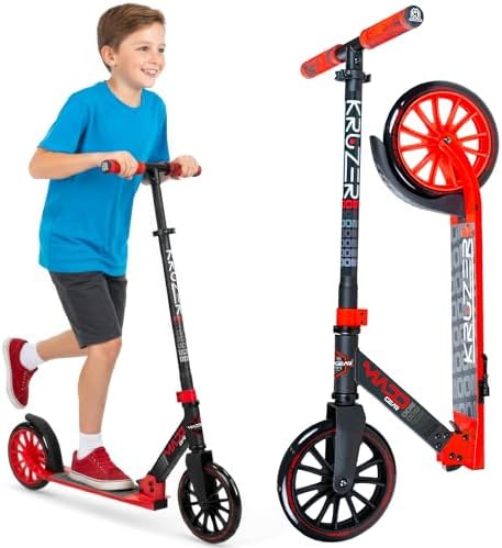 Madd Gear Metro 200 - Adults and Teens Folding Kick Scooter - Fast 8" Smooth Rolling Wheels, Adjustable Height Handlebar, Lightweight, Rider Capacity 220 lbs