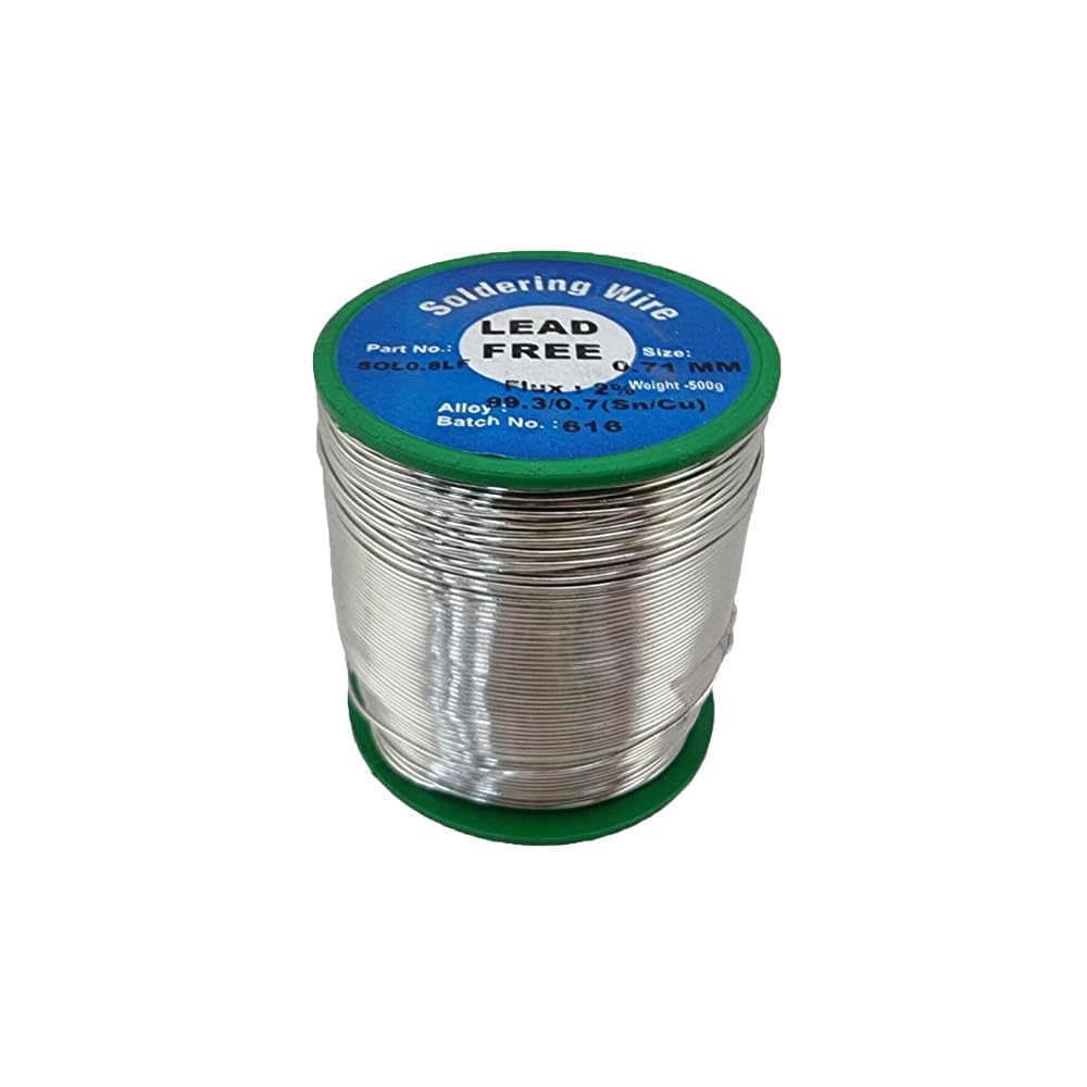 KafTon Solder Wire Lead Free Fluxed Core 0.8mm - 3.2mm diameters 500g Reel (Size: 22 SWG - 0.8mm)