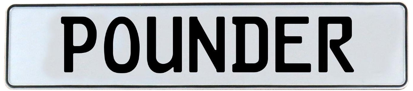 733789 Mancave Wall Art (Pounder White Stamped Aluminum Street Sign), 1 Pack
