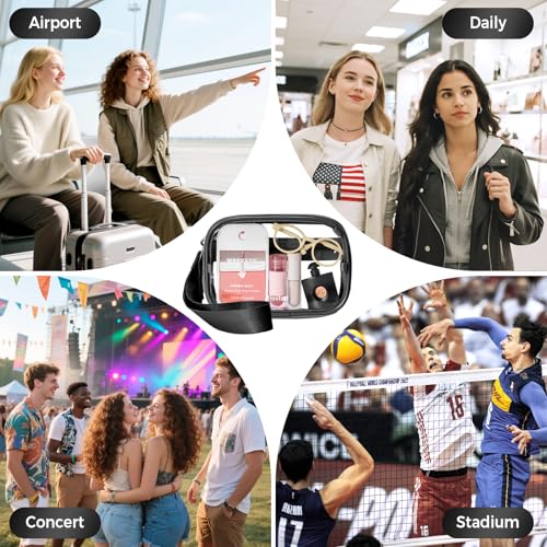 Image of Tiostep Clip and Go Strap for Phone with Wallet Crossbody Phone Lanyard and Detachable 4.5 x 6.5 Small Clear Bag for Stadium Events and Concert