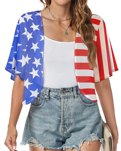 Image of ZNVGIRL Women Shrug Chiffon Cardigans Open Front Short Sleeve Bolero for Evening Dressy 2026