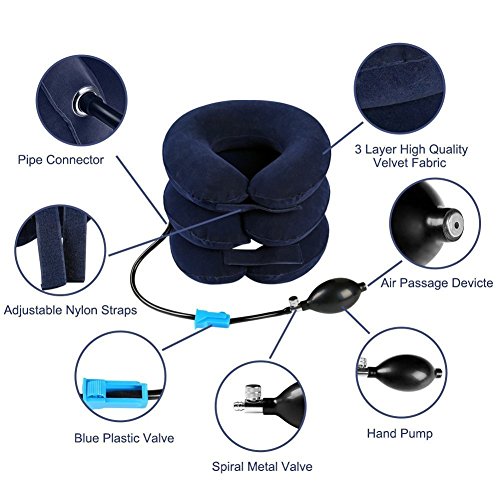 cervical neck traction device inflatable neck stretcher easy to use for chronic neck and shoulder pain relief traction spine alignment neck cervical brace