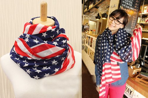 Women Men Patriotic UV Sun Protection Scarf - Sunscreen U.S. Flag Shawls for 4th of July3