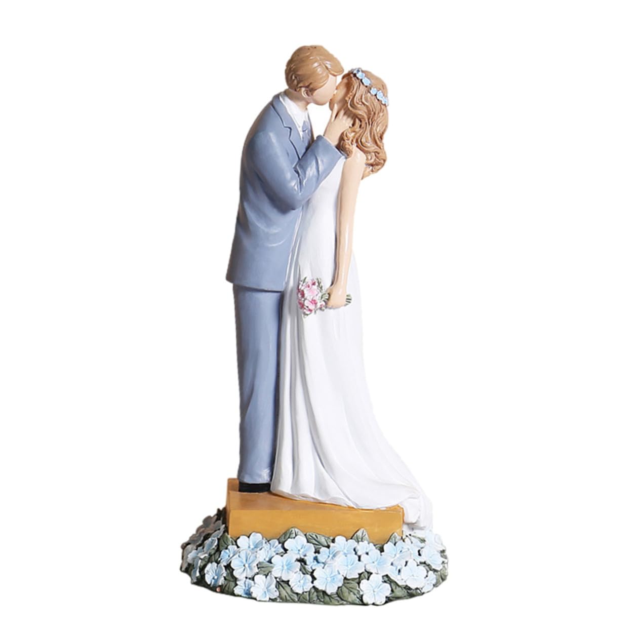 Ornement solide et indéformable figurine couple en résine contre les chutes