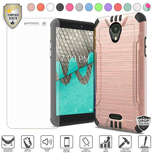 Compatible for Wiko Ride Model Phone Case with [Tempered Glass Screen Protector], Premium