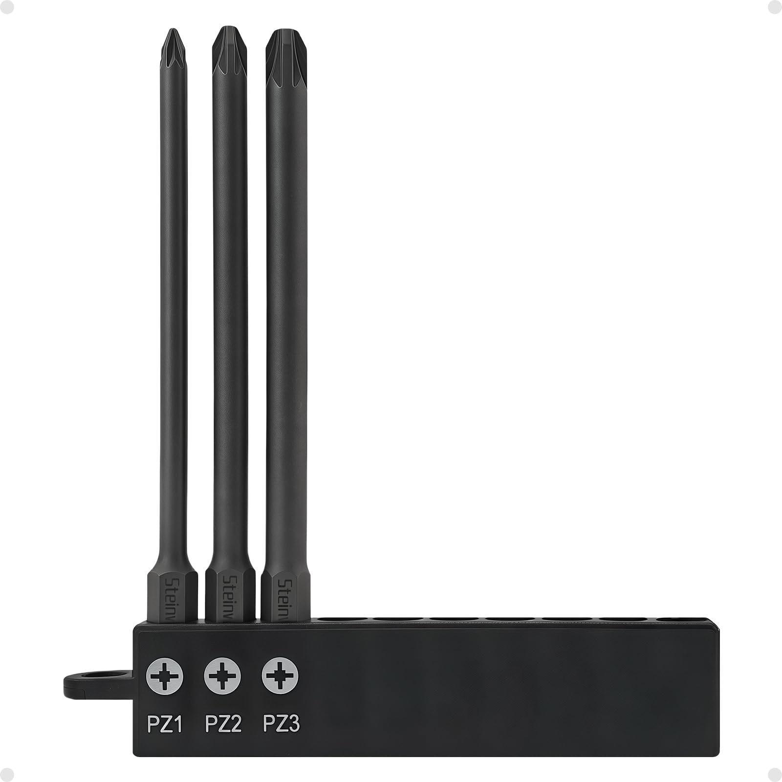 Steinwhale Impact Rated Screwdriver Bit Set, 3" & 4" Extended Long Magnetic Power Bits, Premium S2 Steel, Shock-Absorbing Design, 1/4" Hex Shank for Power Drill & Impact Driver (4 Inch Pozidriv)