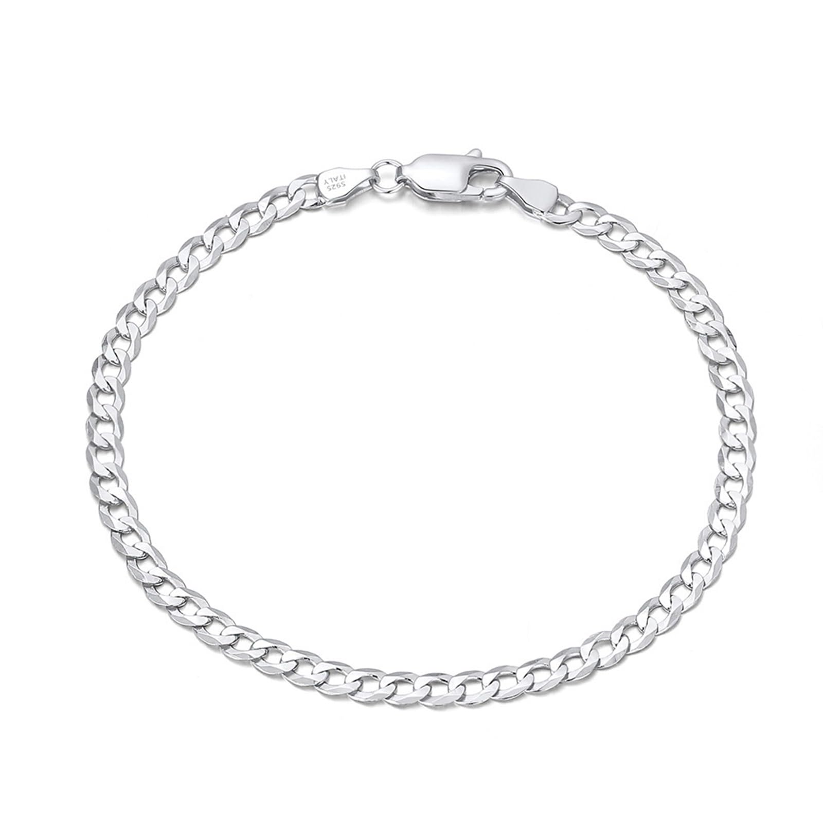 KnSam Bracelet Maille Gourmette 3MM/5MM, Bracelet Souple Argent Unisexe,