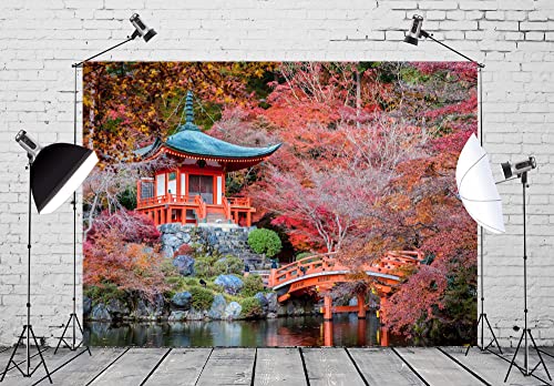 Toile de fond japonaise automne Kyoto pour studio photo et décoration de salon - 3