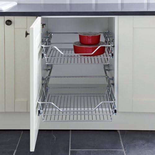 2 x Hafele Kitchen Pull Out Wire Baskets set (600mm)