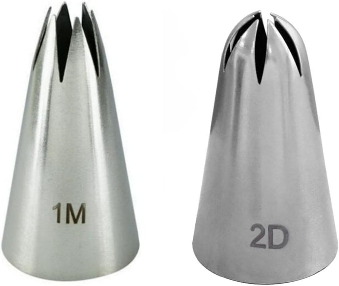 MAKS 2D & 2F Large Size Rose Flower Cake Decorating Icing Tip, Muffin Cupcake Decoration Srtainless Steel Nozzle