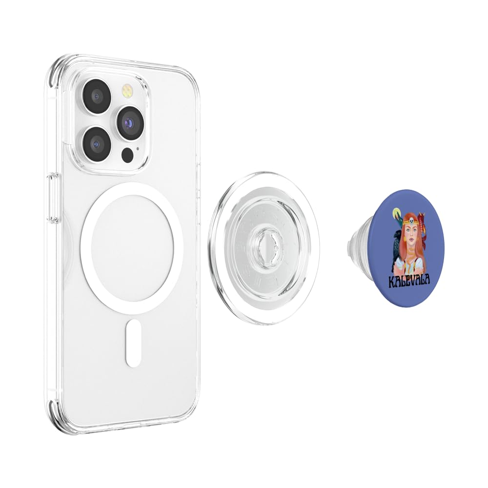 KALEVALA - Finnish Mythology Adventure Heroine PopSockets PopGrip for MagSafe, Clear - Image 3