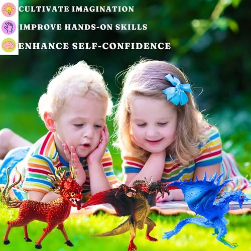 Image of Realistic Flying Dragons Dinosaur Animal Toys for Kids 3+ | Big Size 8PCs Attractive Multicolor Dino Animals Toy for Boys and Girls Birthday Gift for Children Education & Decor Items(Dragon 8)