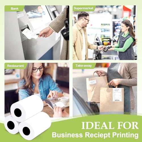 Image of GLUN POS Receipt Thermal Paper Rolls, Pack of 20 Rolls 79mm(3 inch) x 50 Meter Size, Smudge & Jam-Free Thermal Rolls for Cash Billings