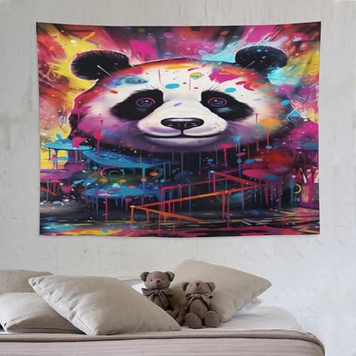 Tapisseries art mural panda tenture murale suspendue 150x200cm deco interieure