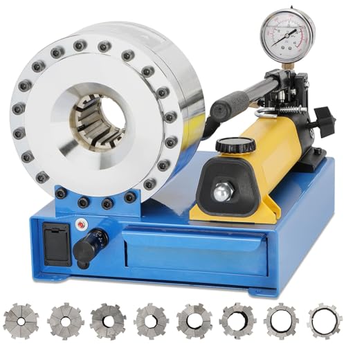 Kit Crimpadora Hidráulica Profesional para Mangueras | Fuerza 2000kN | 8 Matrices(10 30mm²) para R1/R2 de 1/4