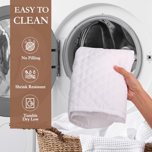 Image of Runhike Pillow Case Compatible with Tempurpedic, Waterproof & Stain Resistant, Machine Washable, Soft Polyester Fibre, White, 29 inch x 19 inch