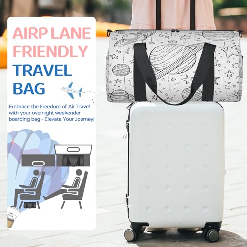 Universe Planets Sports Duffle Bag for Women Men Waterproof Overnight Weekender Bag with Adjustable Strap Travel Tote Bags for Beach Yoga Work Dance Swim3