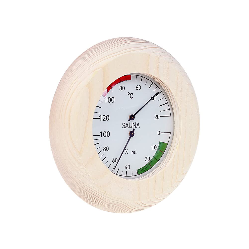 Saunazubehör Set, 5-teilig, Eimer 5L aus Aluminium, Schöpfkelle, 15min. Sanduhr, abgerundetes Thermometer - Hygrometer, Sauna Aromatherapie Schale