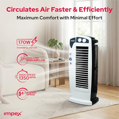 Impex Store Impex Twister Plus Tower Fan, 1350 RPM, 3 Speed - Image 3