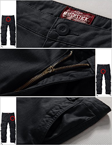 Image of Match Men's Wild Retro Multi-Pockets Utility Casual Cotton Cargo Trousers #3357