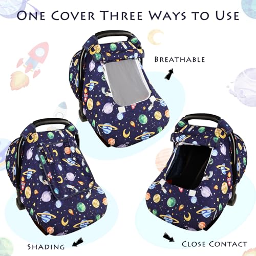 Image of Baby Carseat Cover Winter, Pea Pod Infant Car Seat Covers Canopy for Newborn with 2 Layers Windows of Breathable Mesh /Fabric, Lightweight Polyester /Minky Dot Backing, Snug Fit Most Baby Car Seat