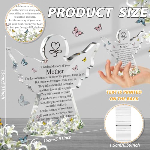 Figura decorativa ángel acrílico con diseño de mariposa miniatura 3