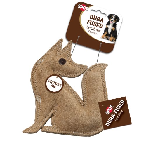 Ethical Pet Dura-Fused 7.5-Inch Leather Dog Toy, Small, Fox