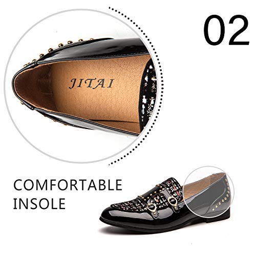 Image of JITAI Men's Dress Shoes - Casual Rubber & Leather Loafers for Men - Fashion Business Formal Wear
