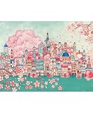 ピースリラックス(PieceRelax) 1000ピース プラ製ジグソーパズル ピースクリックス 【西村典子＿古の桜と青い都】(48X64cm) 大人向け難しい 破片なし カチっとハマる PieceClicks [U1036]