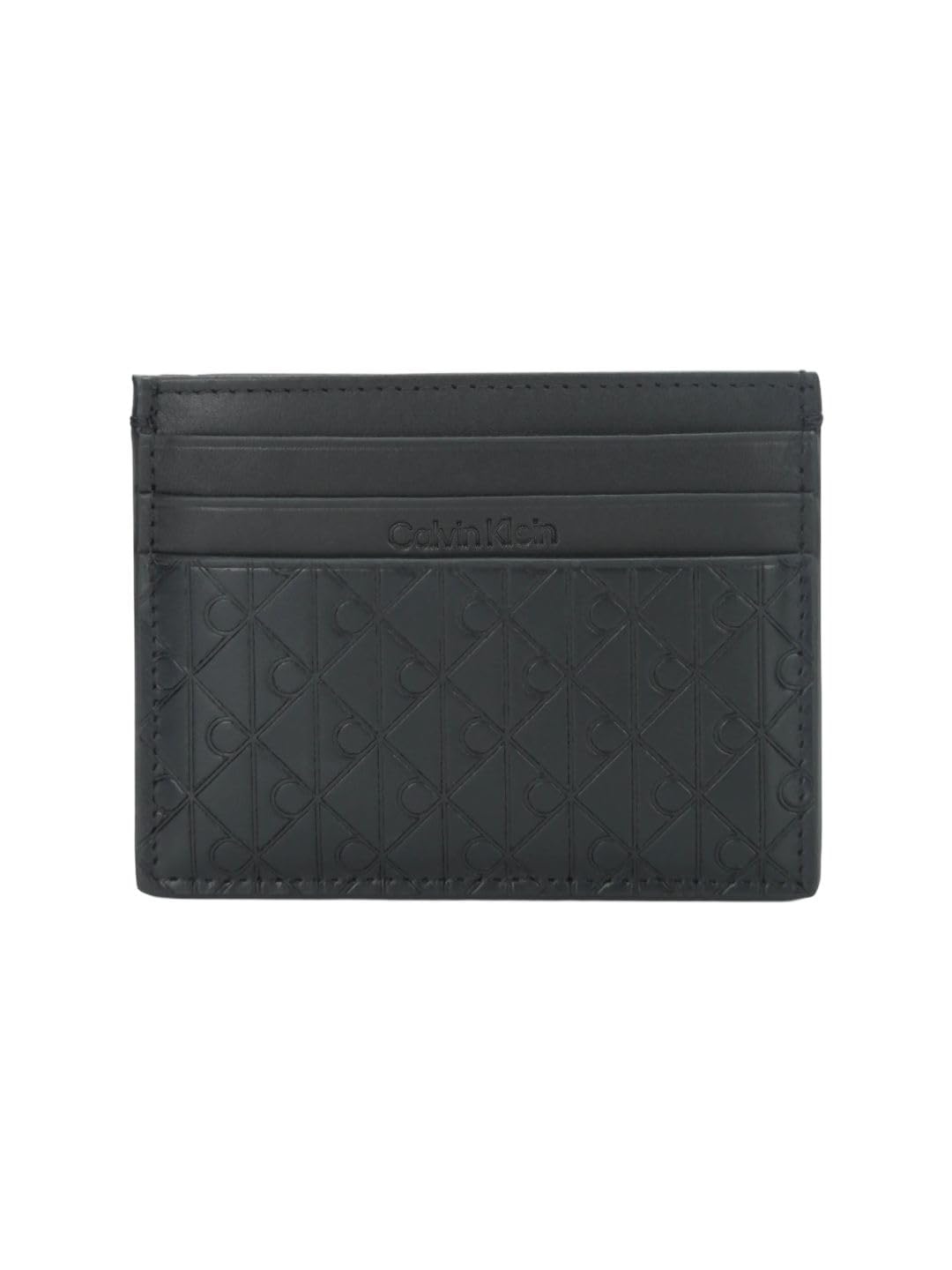 Logo black leather card wallet-image-24