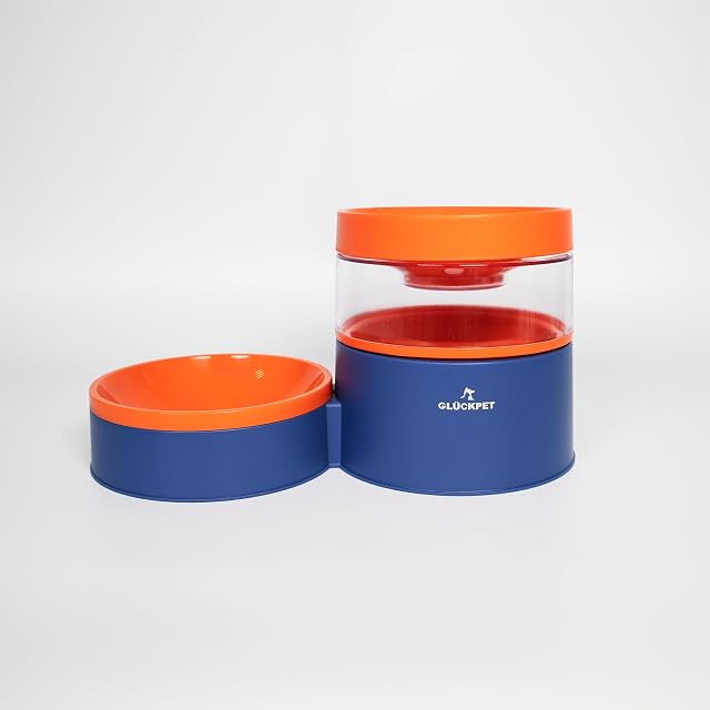 Foto 2 de 5 de Comedero y Bebedero para Gatos, 2 en 1, Azul, Dispensador Automático de Agua, 1L