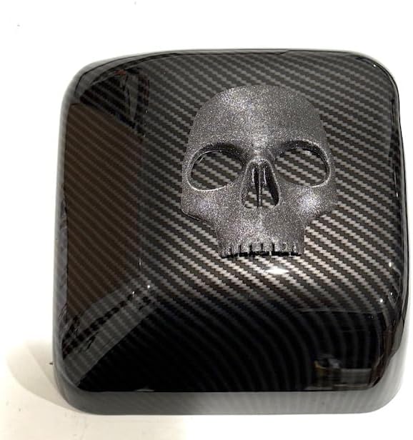 Full Scary Skull for JL Side Mirror Covers Exterior Accessories for 2018-2025 Jeep Wrangler JL JLU & Jeep Gladiator JT (Carbon Fiber) with Black