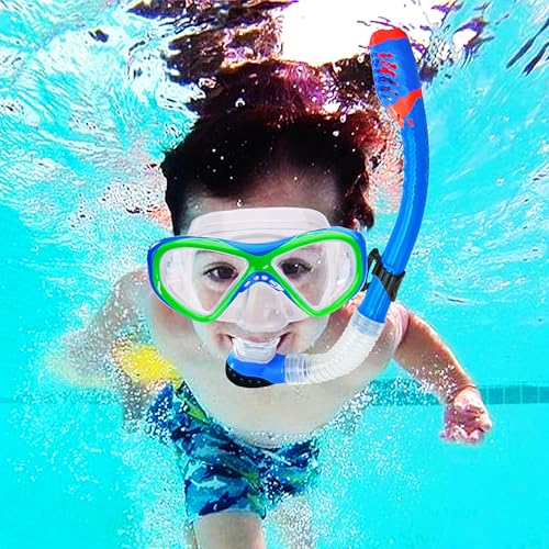Equipo de Snorkel para Niños, Set de Snorkel para Edades 5-15, Máscara de Buceo con Cristal Templado y Vista Panorámica de 180 Grados miniatura 2