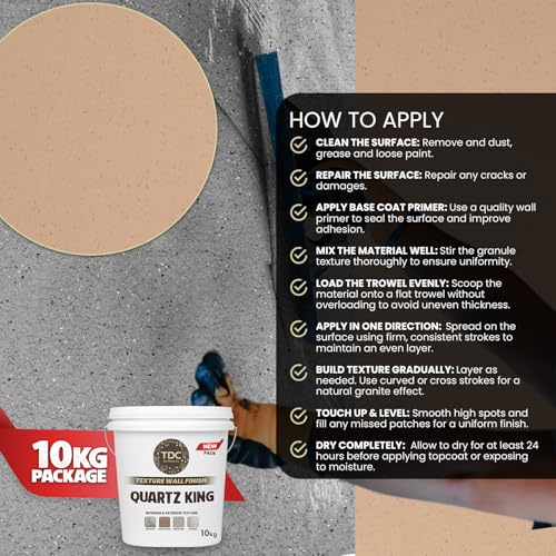 Image of The Decor Co. Marble Texture Wall & Floor Paint with 3D Designer Stone and Granite Luxury Finish Washable Water Resistant Acrylic Emulsion for Interior Exterior Home Decor DIY (1Pc, 10kg, Beige)