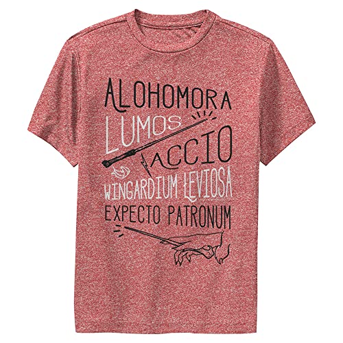 Harry Potter Kids Spell Stack T-Shirt Red Heather Medium
