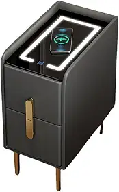 Mesa de cabeceira de cabeceira com LED de indução por indução de carregamento USB, moldura de cabeceira de 3 cores