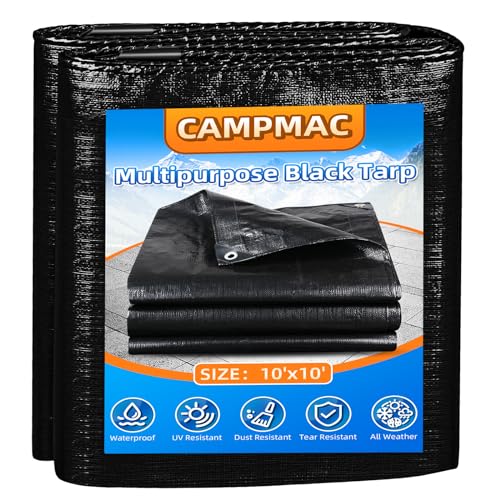 Encuentra la mejor selección de Lonas resistentes al agua comprados en linea. 34 CAMPMAC - Lona resistente al agua, 10 x 10, 12 mm de grosor, alta durabilidad, con ojales de metal cada 20 pulgadas (negro)