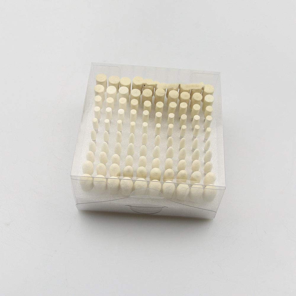 100 Stück Filzschleifköpfe 4-10mm Mini Drill Filzscheibe für Metallpolitur, Zylinder 5mm