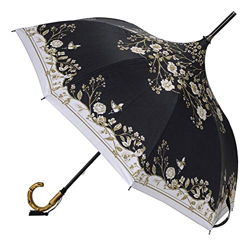 SPICE OF LIFE(スパイス) 晴雨兼用パゴダ傘 クラシックフラワー ブラック