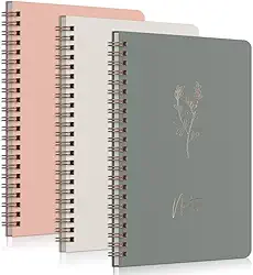 (1 Book) Aesthetic Spiral Notebook For Women - Cute College Ruled 8x6 Journal/Notebook with Large Pockets And Lined Pages - Perfect Supplies to Stay Organized at Work or School