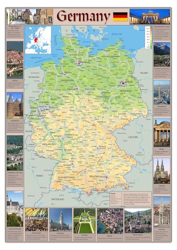 Pictorial Poster Map of Germany - 23.4 x...