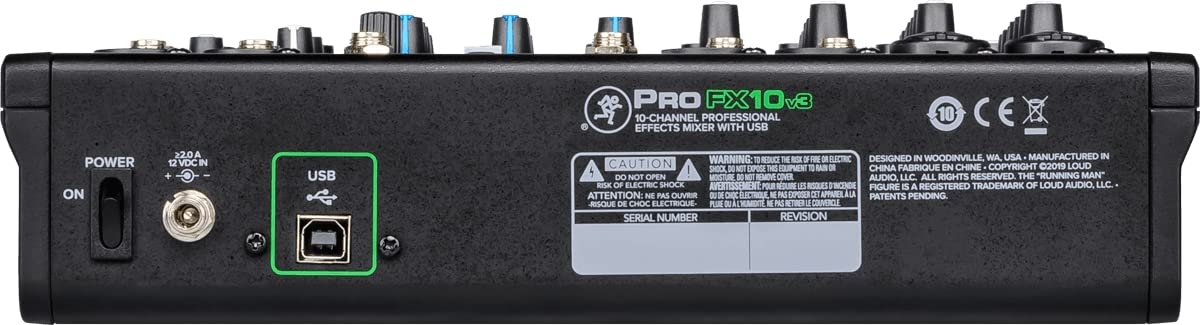 MACKIE Profx10V3 Mixer con Effetti Professionale a 10 Canali con USB