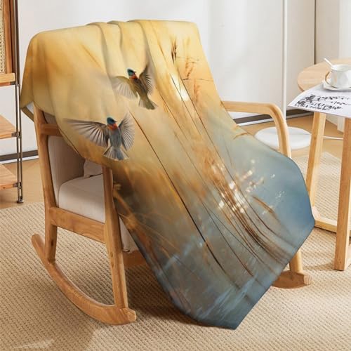 Couverture douce oiseau pour sublimer votre plaid jeté canapé - 8