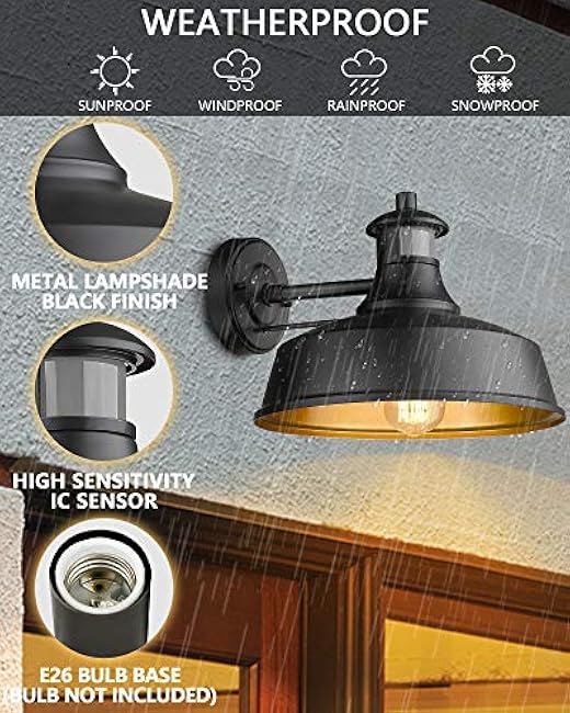 FEMILA Barn Light Wall Sconces Black Finish Farmhouse 4FW23B-SE BK