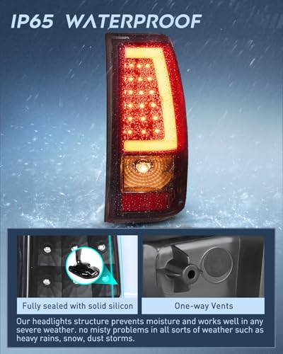 Image of Nilight Taillight Assembly Compatible with 2003-2006 Chevy Silverado Pair