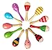 SIMUER Maracas sonajero coctelera Musical Juguetes de Madera, 12Pcs Multi-Color Martillo de Arena de Madera Sonajeros Niños MusicalJuguete para niños bebé , Color Aleatorio