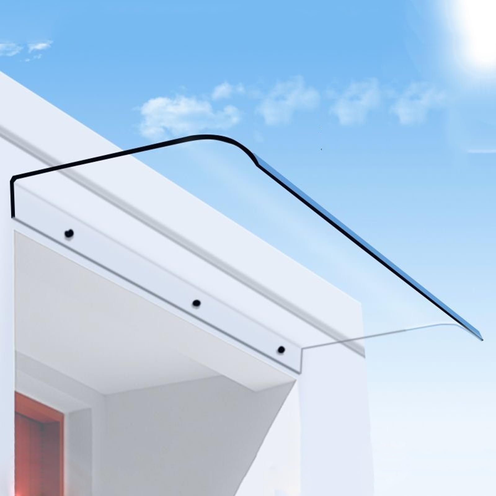 GJZQDKX Transparent Canopy Outdoor Awning for Doors Patios Verandas - Protects Against Rain Snow UV Rays - Stylish 40x60cm (15.7x23.62in) Shade Solution