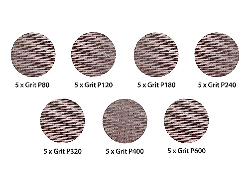 Mirka Abranet net sanding discs diameter 77 mm Hook & loop/Mix-Pack 5 pcs of each grit size 80, 120, 180, 240, 320, 400 - Image 2