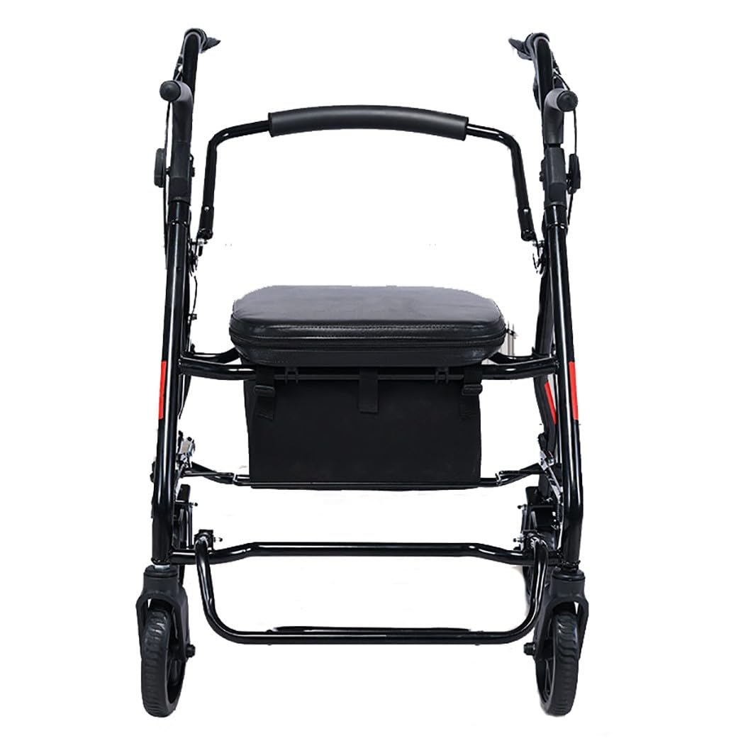 4 Ruedas Caminadores,Andadores Adultos con Asiento,Andador plegable ligero,Rollator plegable para todos los terrenos A